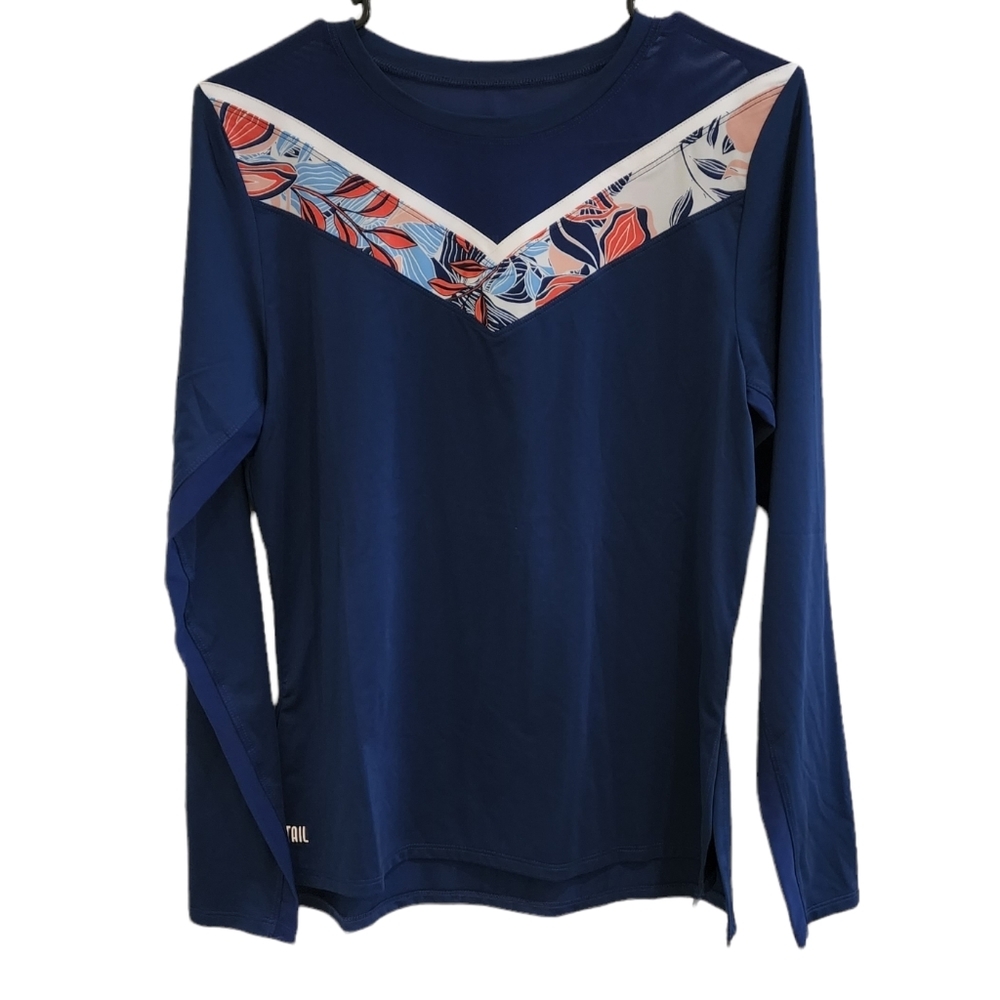 💜 Tail Navy Blue Floral Rashgaurd